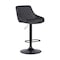 Armen Living Anibal Adjustable Height Swivel Gray Faux Leather and Black Metal Bar Stool LCANSWBABLGR - alternate 1